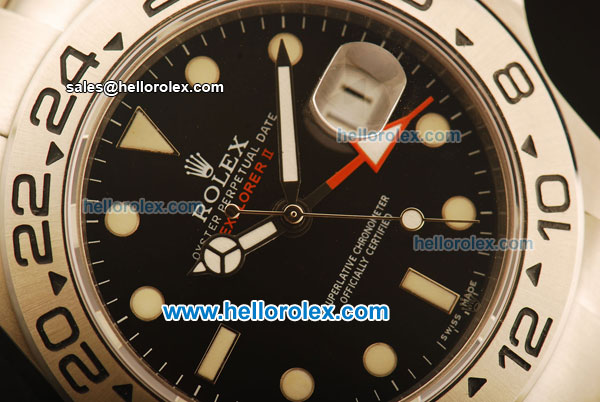 Rolex Explorer II Asia 2813 Automatic Full Steel with Black Dial and White Markers-43mm Size - Click Image to Close